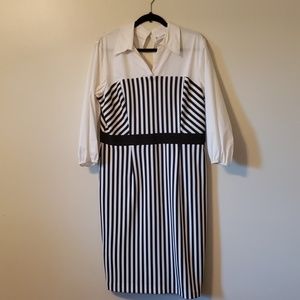 7th Ave NY&CO black & white striped dress